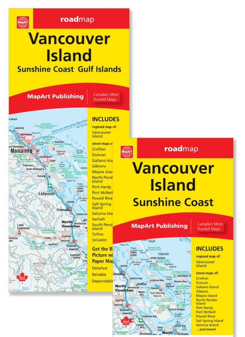 Vancouver Island, Sunshine Coast & Gulf Islands Road Map