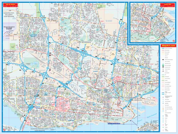Ville de Quebec Street Map Fast Track (Laminated)